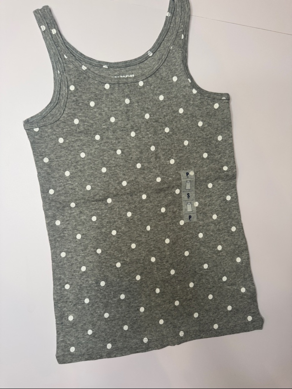 Old Navy Gray Polka Dot Tank Top - White Dots